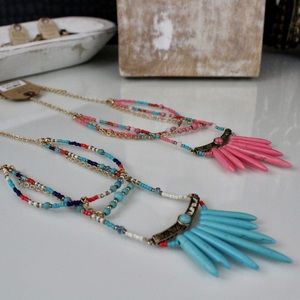 Layered Beaded Statement Necklace